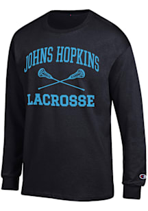 Champion Johns Hopkins Blue Jays Black Lacrosse Jersey Long Sleeve T Shirt