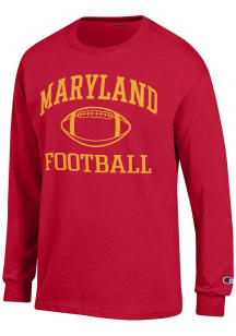 Mens Maryland Terrapins Red Champion Football Jersey Tee