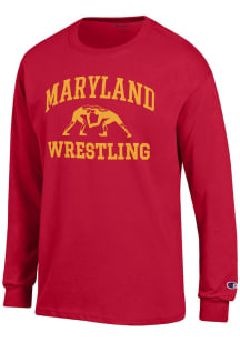 Mens Maryland Terrapins Red Champion Wrestling Jersey Tee