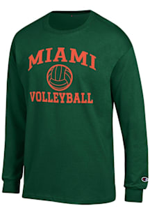 Champion Miami Hurricanes Green Volleyball Jersey Long Sleeve T Shirt