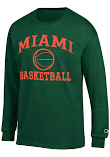 Champion Miami Hurricanes Green Basketball Jersey Long Sleeve T Shirt