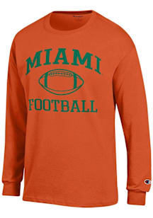 Champion Miami Hurricanes Orange Football Football Jersey Long Sleeve T Shirt