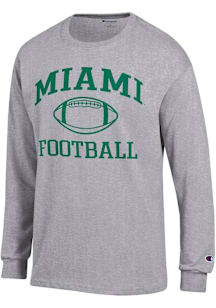 Champion Miami Hurricanes Grey Football Football Jersey Long Sleeve T Shirt