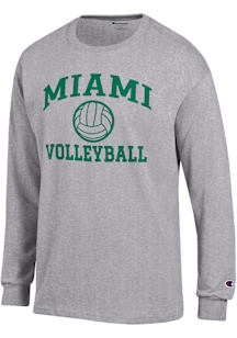 Champion Miami Hurricanes Grey Volleyball Jersey Long Sleeve T Shirt