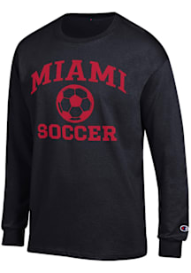 Champion Miami RedHawks Black Soccer Jersey Long Sleeve T Shirt