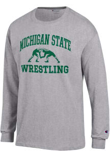 Mens Michigan State Spartans Grey Champion Wrestling Jersey Tee