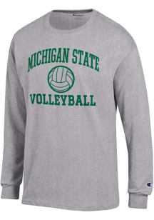 Mens Michigan State Spartans Grey Champion Volleyball Jersey Tee