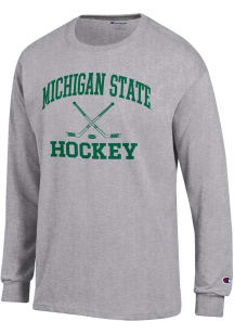 Mens Michigan State Spartans Grey Champion Hockey Jersey Tee