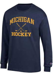 Mens Michigan Wolverines Blue Champion Hockey Jersey Tee