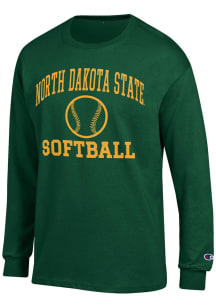 Champion North Dakota State Bison Green Softball Jersey Long Sleeve T Shirt
