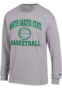 Champion North Dakota State Bison Grey Basketball Jersey Long Sleeve T Shirt
