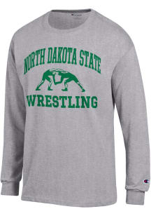 Champion North Dakota State Bison Grey Wrestling Jersey Long Sleeve T Shirt