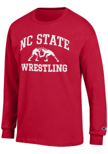 Champion NC State Wolfpack Red Wrestling Jersey Long Sleeve T Shirt