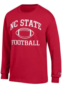 Champion NC State Wolfpack Red Football Jersey Long Sleeve T Shirt