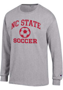 Champion NC State Wolfpack Grey Soccer Jersey Long Sleeve T Shirt