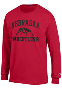 Mens Nebraska Cornhuskers Red Champion Wrestling Jersey Tee