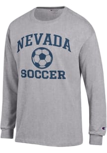 Champion Nevada Wolf Pack Grey Soccer Jersey Long Sleeve T Shirt