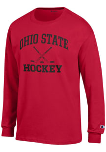 Mens Ohio State Buckeyes Red Champion Hockey Jersey Tee