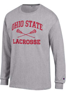 Mens Ohio State Buckeyes Grey Champion Lacrosse Jersey Tee