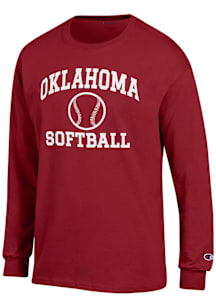 Champion Oklahoma Sooners Cardinal Softball Jersey Long Sleeve T Shirt