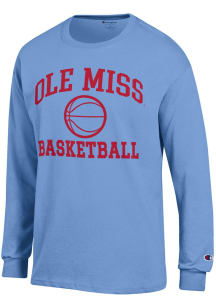 Champion Ole Miss Rebels Light Blue Basketball Jersey Long Sleeve T Shirt