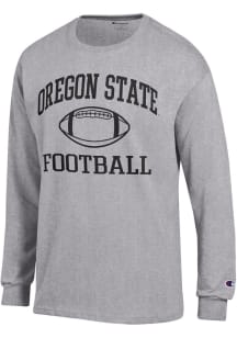 Champion Oregon State Beavers Grey Football Jersey Long Sleeve T Shirt