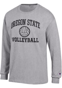 Champion Oregon State Beavers Grey Volleyball Jersey Long Sleeve T Shirt