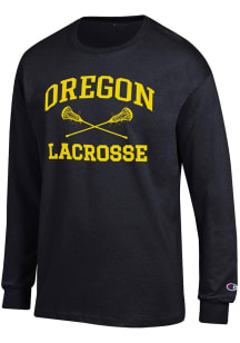 Mens Oregon Ducks Black Champion Lacrosse Jersey Tee