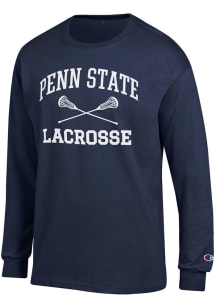 Mens Penn State Nittany Lions Navy Blue Champion Lacrosse Jersey Tee