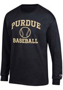 Mens Purdue Boilermakers Black Champion Baseball Jersey Tee