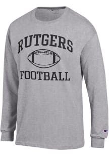 Champion Rutgers Scarlet Knights Grey Football Jersey Long Sleeve T Shirt