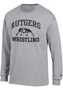 Mens Rutgers Scarlet Knights Grey Champion Wrestling Jersey Tee