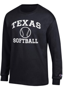 Champion Texas Longhorns Black Softball Jersey Long Sleeve T Shirt