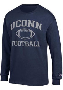 Champion UConn Huskies Navy Blue Football Jersey Long Sleeve T Shirt