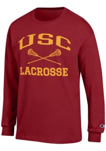 Mens USC Trojans Cardinal Champion Lacrosse Jersey Tee