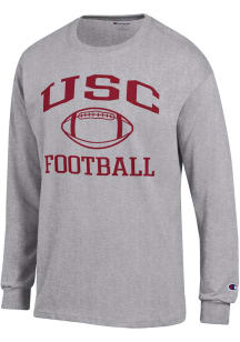 Mens USC Trojans Grey Champion Football Jersey Tee