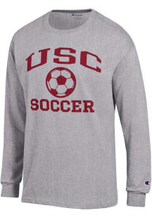 Mens USC Trojans Grey Champion Soccer Jersey Tee