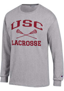 Mens USC Trojans Grey Champion Lacrosse Jersey Tee