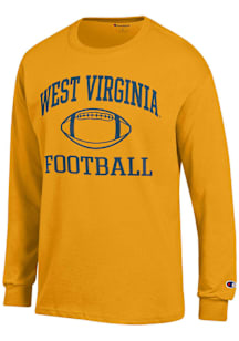Champion West Virginia Mountaineers Gold Football Football Jersey Long Sleeve T Shirt