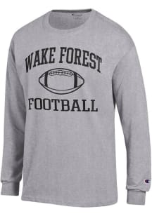 Champion Wake Forest Demon Deacons Grey Football Jersey Long Sleeve T Shirt