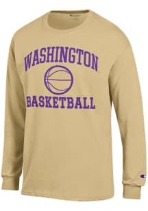 Mens Washington Huskies Gold Champion Basketball Jersey Tee