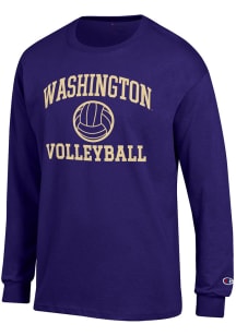 Champion Washington Huskies Purple Volleyball Jersey Long Sleeve T Shirt