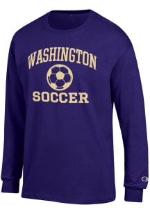 Champion Washington Huskies Purple Soccer Jersey Long Sleeve T Shirt