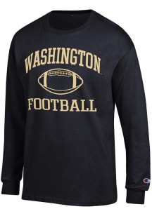 Mens Washington Huskies Black Champion Football Jersey Tee