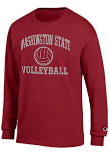 Champion Washington State Cougars Cardinal Volleyball Jersey Long Sleeve T Shirt