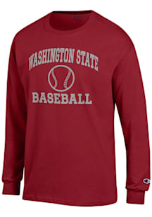 Champion Washington State Cougars Cardinal Baseball Jersey Long Sleeve T Shirt