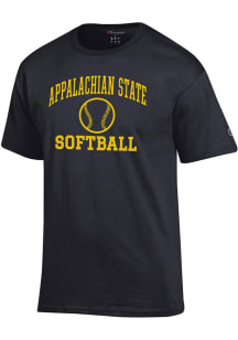 Champion Appalachian State Mountaineers Black Softball Jersey Short Sleeve T Shirt