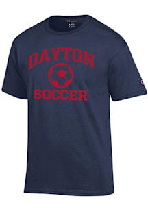 Champion Dayton Flyers Navy Blue Soccer Jersey Short Sleeve T Shirt