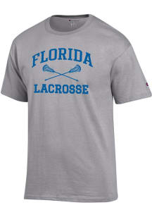 Champion Florida Gators Grey Lacrosse Jersey Short Sleeve T Shirt