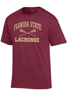 Champion Florida State Seminoles Red Lacrosse Jersey Short Sleeve T Shirt